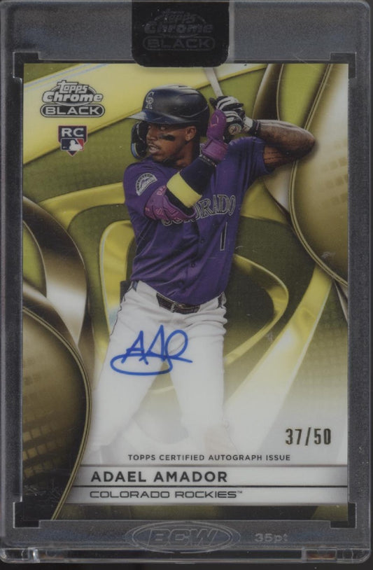 Adael Amador 2025 Topps Chrome Black Gold Refractor RC Auto 37/50 #CBA-AA