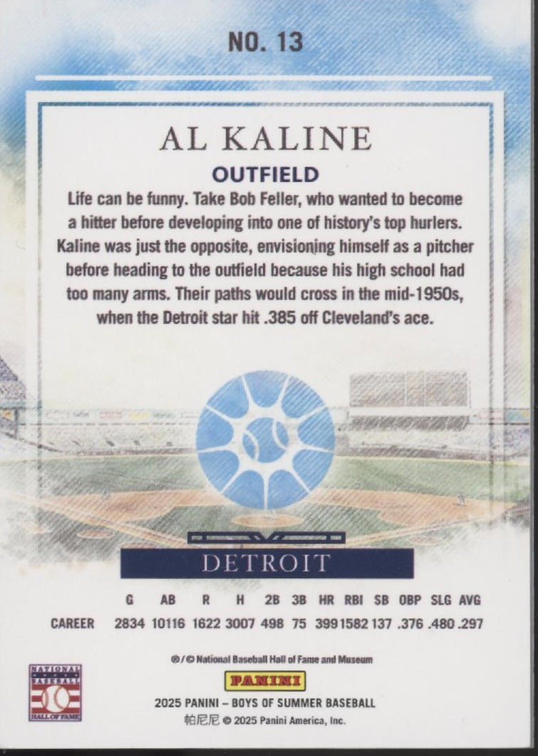 Al Kaline 2025 Panini Boys of Summer Blue 64/99 #13