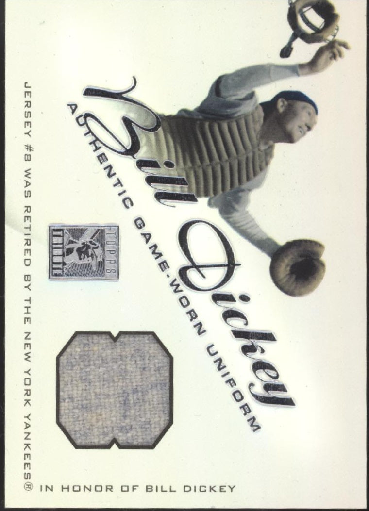 Bill Dickey 2001 Topps Tribute Refractor Authentic Game Worn Swatch #RJBD