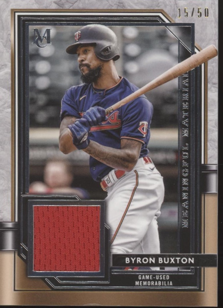 Byron Buxton 2021 Topps Museum Collection Meaningful Material Relic 15/50