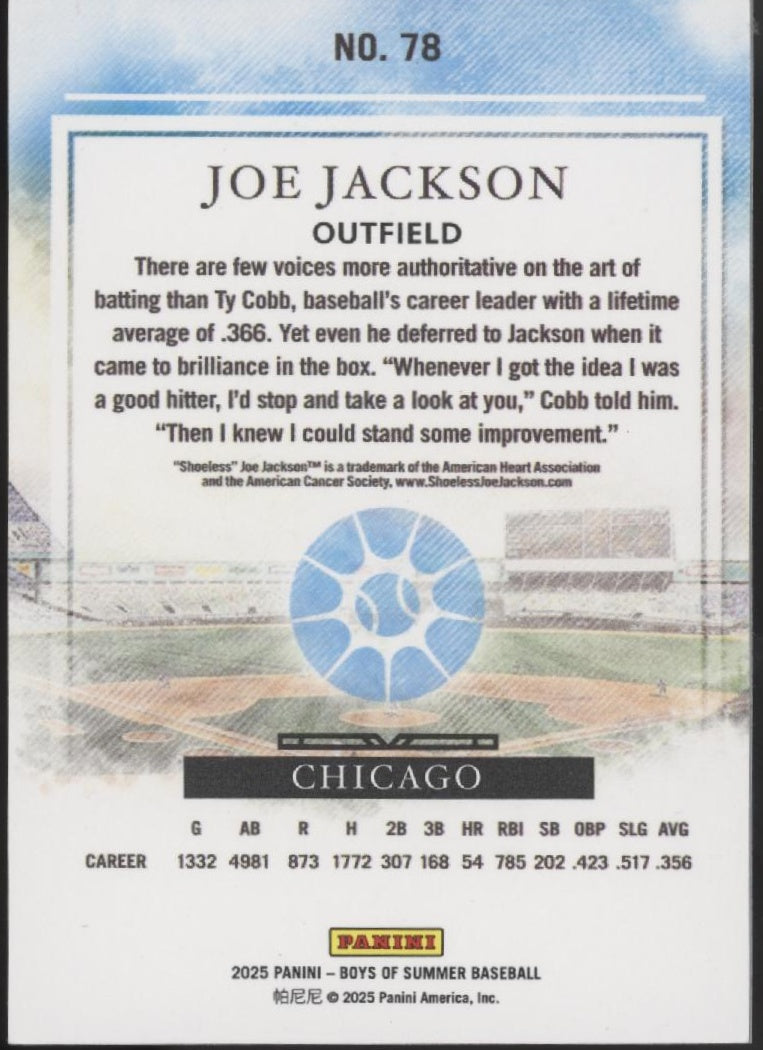 Joe Jackson 2025 Panini Boys of Summer Red 121/175 #78