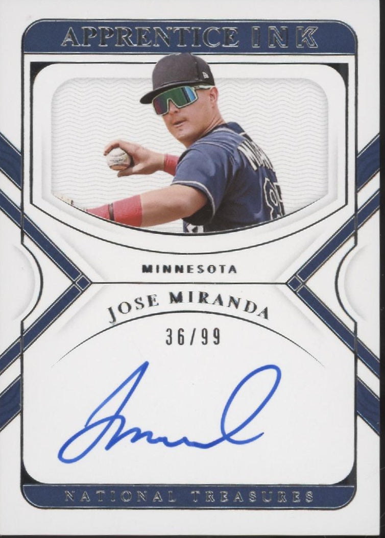 Jose Miranda 2022 Panini National Treasures Apprentice Ink Auto 39/99 #AI-JM