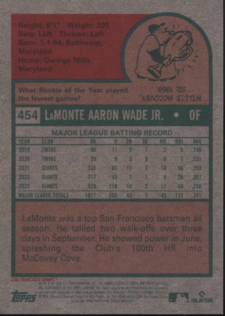 LaMonte Wade Jr. 2025 Topps Chrome Heritage Gold Refractor 3/5 #454