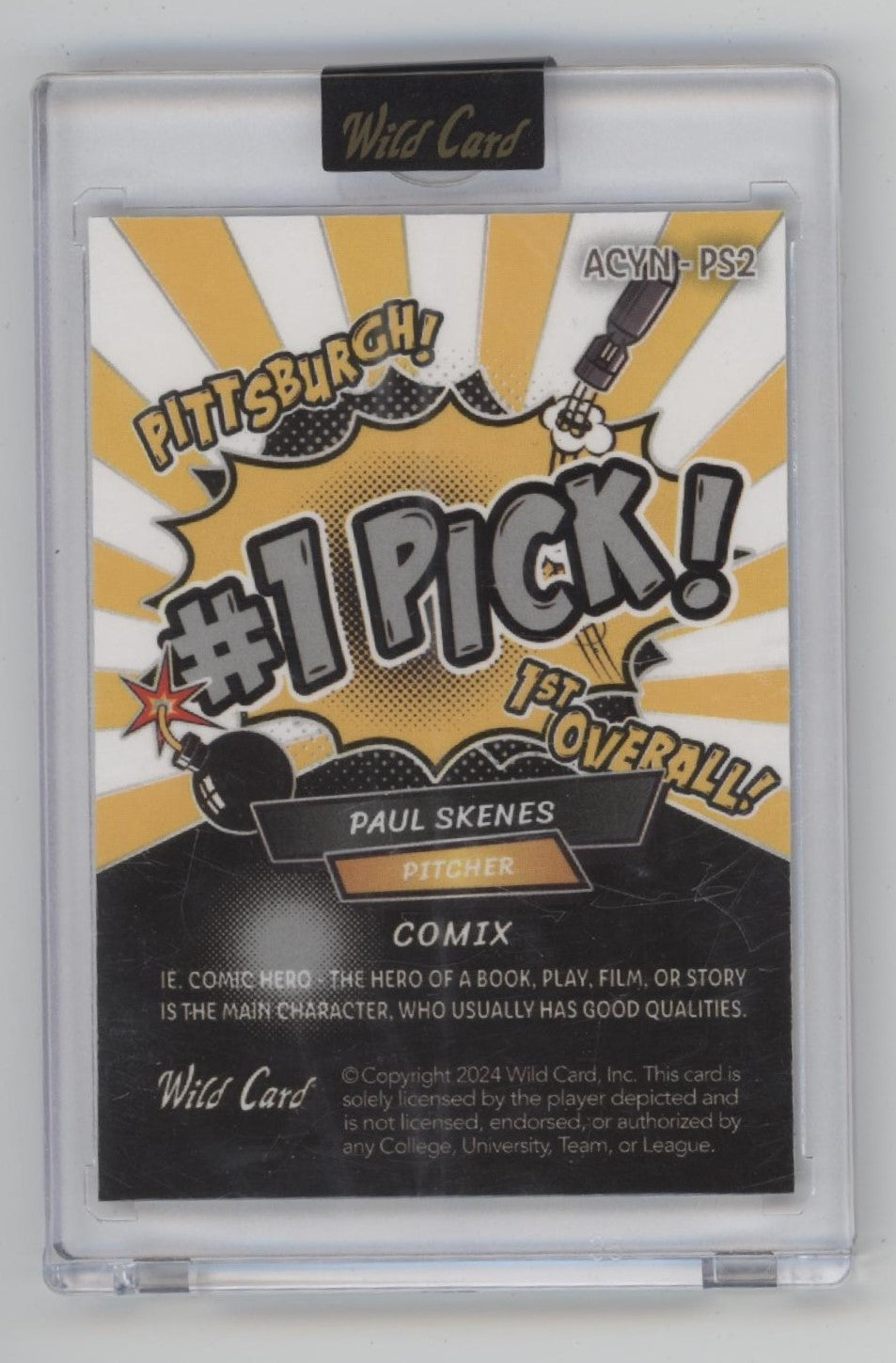 Paul Skenes 2024 Wild Card Alumination Comix 3/3 #ACYN-PS2