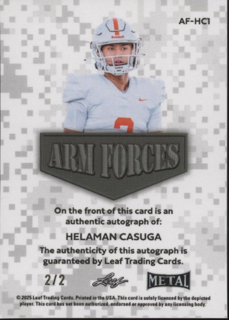 Helaman Casuga 2025 Leaf Metal Arm Forces Auto 2/2 #AF-HC1