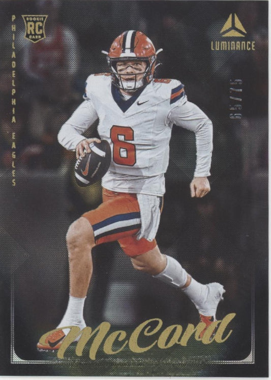 Kyle McCord 2025 Panini Luminance Black RC 65/75 #105