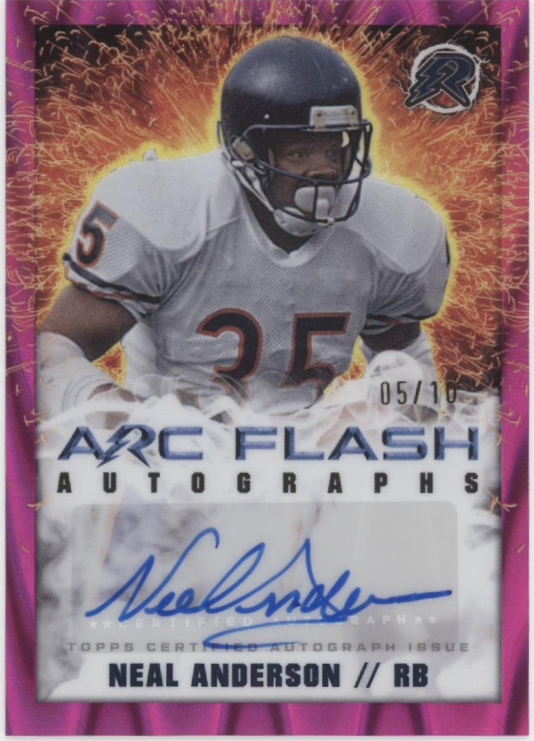 Neal Anderson 2024 Topps Resurgence Arc Flash Pink Power Surge Auto 05/10