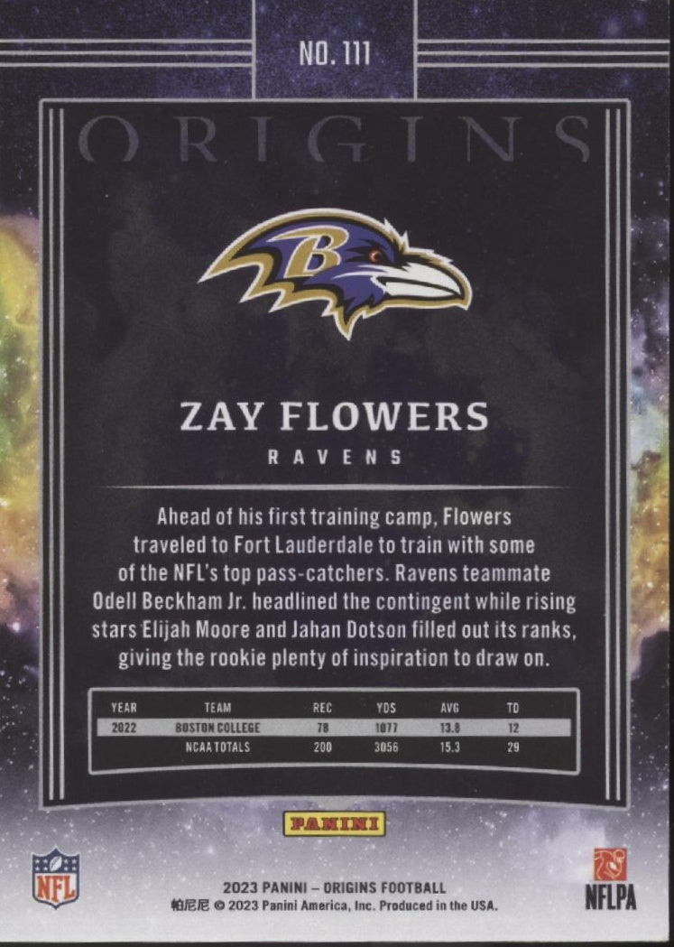 Zay Flowers 2023 Panini Origins RC #111 #1
