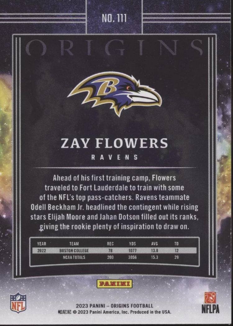 Zay Flowers 2023 Panini Origins RC #111 #2