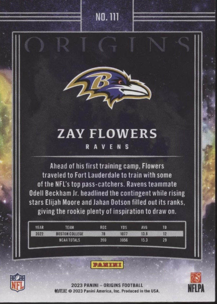 Zay Flowers 2023 Panini Origins RC #111 #5