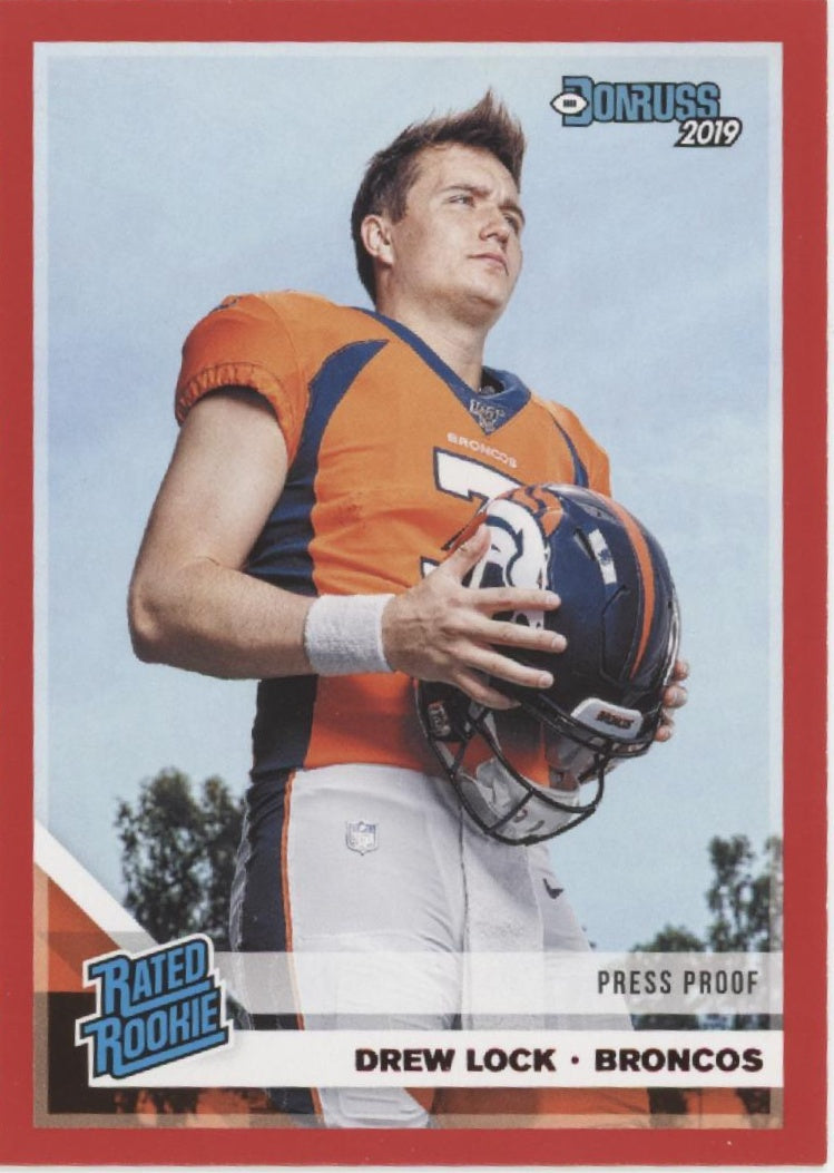 Drew Lock 2019 Panini Donruss Rated Rookie Press Proof Red RC #303