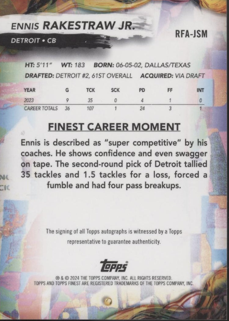 Ennis Rakestraw Jr. 2024 Topps Finest RC Auto #RFA-JSM