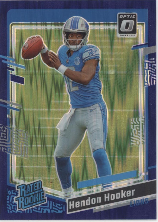 Hendon Hooker 2023 Donruss Optic Rated Rookie Purple Shock Prizm RC #234