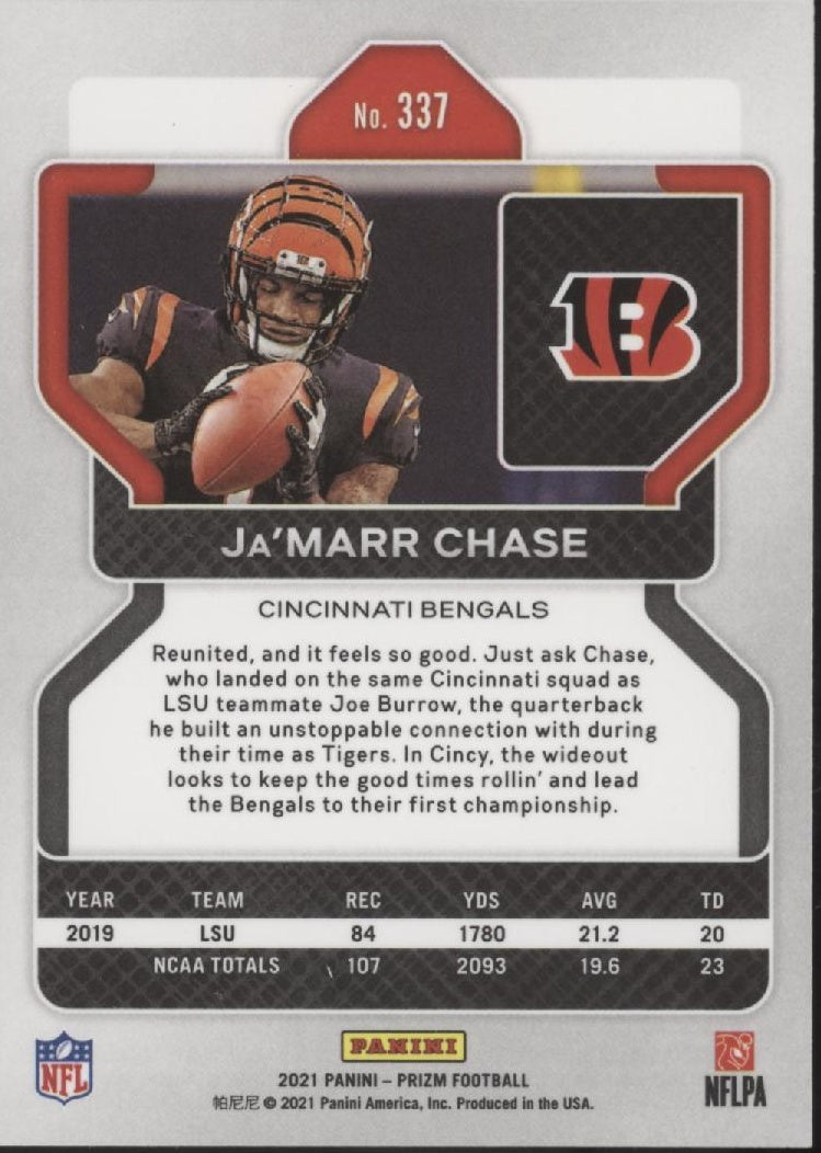 Ja'Marr Chase 2021 Panini Prizm RC #337 #1