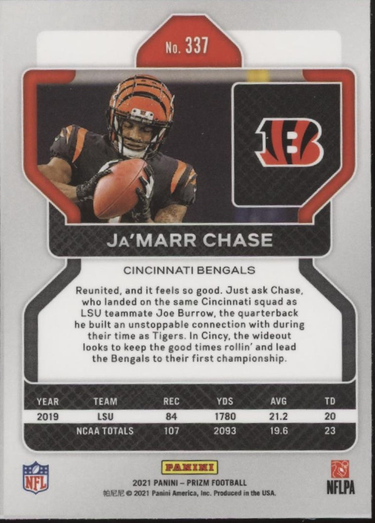 Ja'Marr Chase 2021 Panini Prizm RC #337 #2