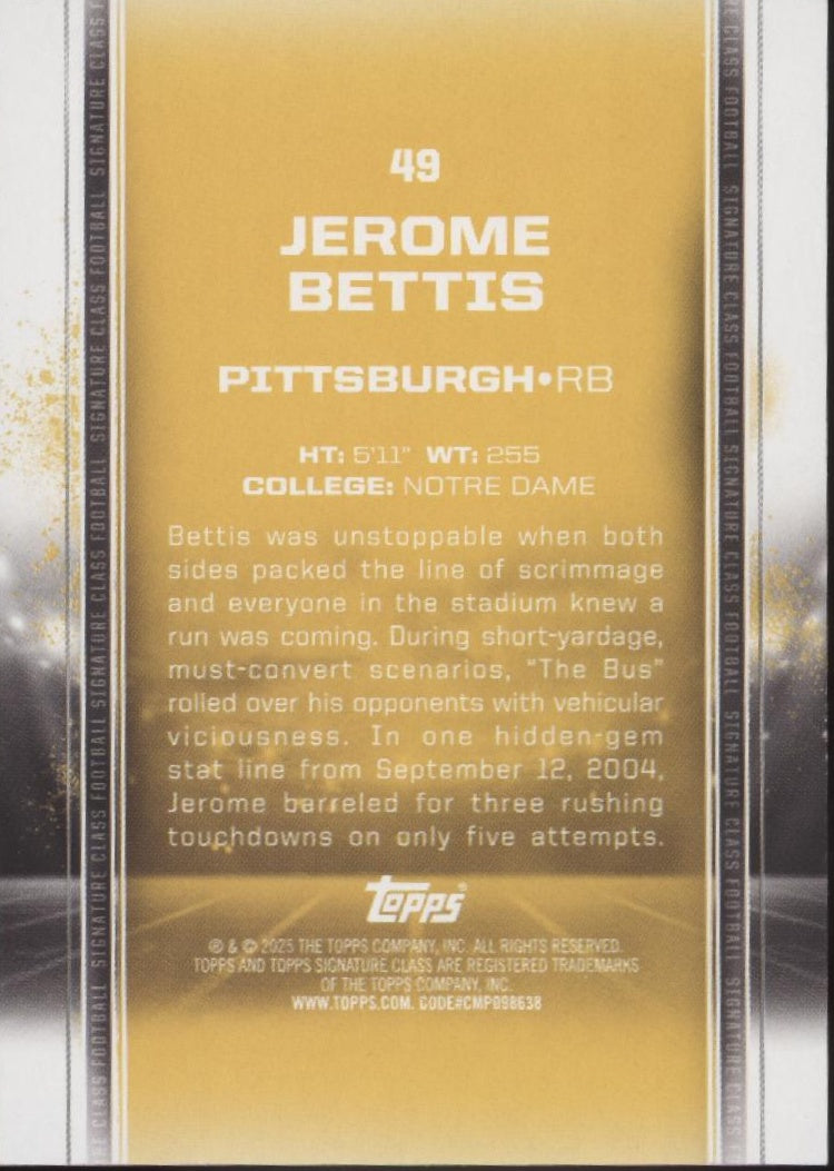 Jerome Bettis 2025 Topps Signature Class 118/250 #49 #2