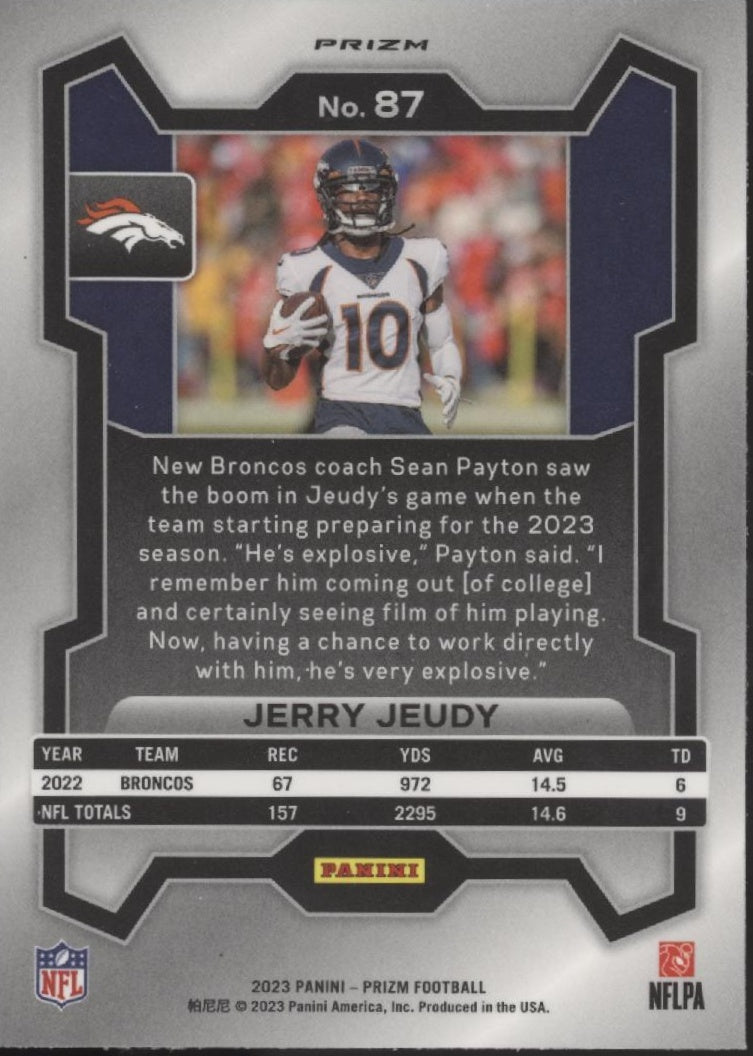 Jerry Jeudy 2023 Panini Prizm Black & White Checker Prizm #87