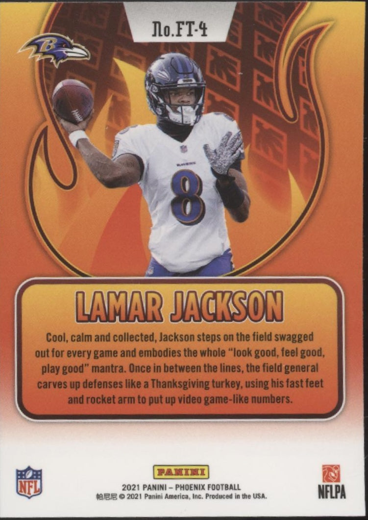 Lamar Jackson 2021 Panini Phoenix Flame Throwers Prizm #FT-4