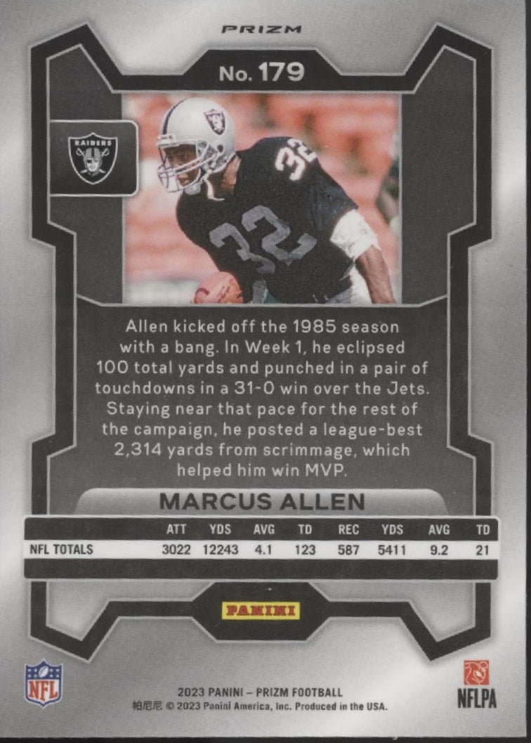 Marcus Allen 2023 Panini Prizm Black & White Checker Prizm #179 #1