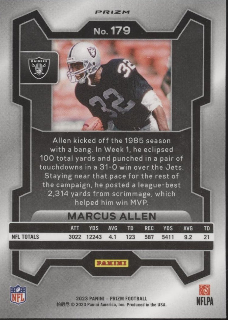 Marcus Allen 2023 Panini Prizm Black & White Checker Prizm #179 #2