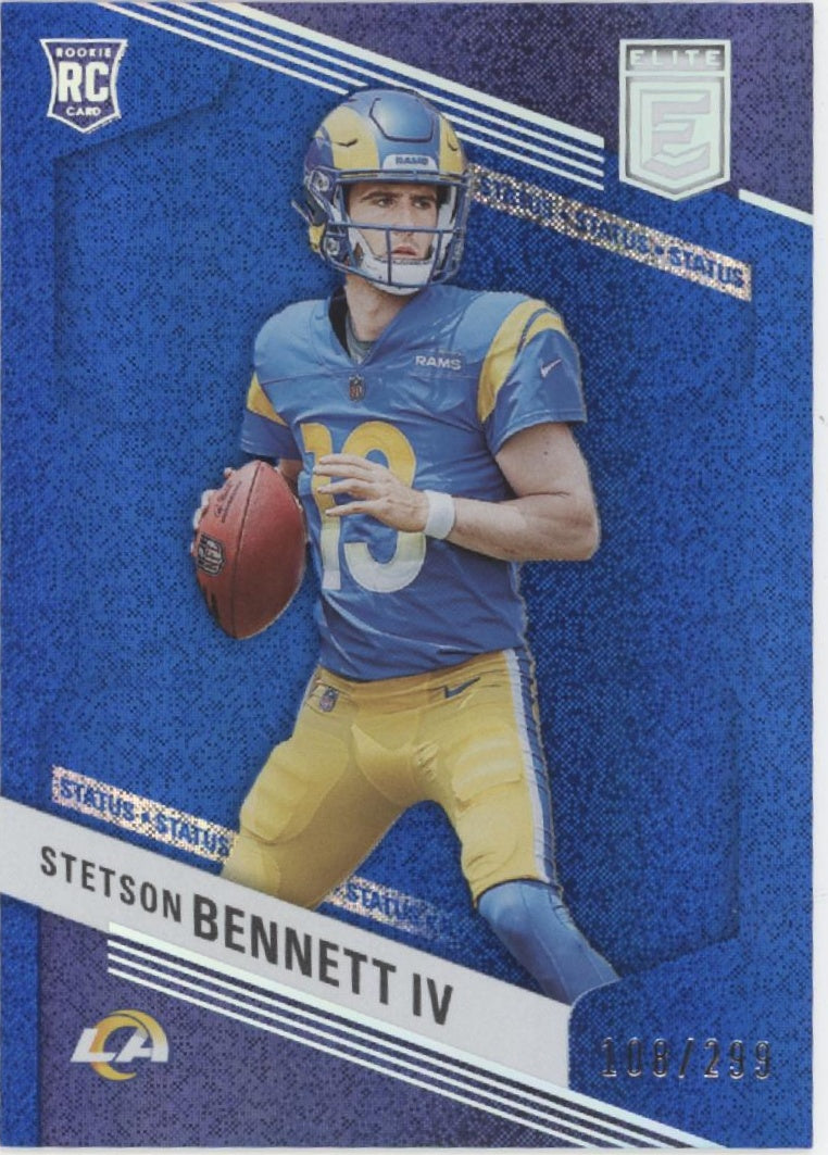 Stetson Bennett IV 2023 Panini Donruss Elite Status Blue RC 108/299 #82