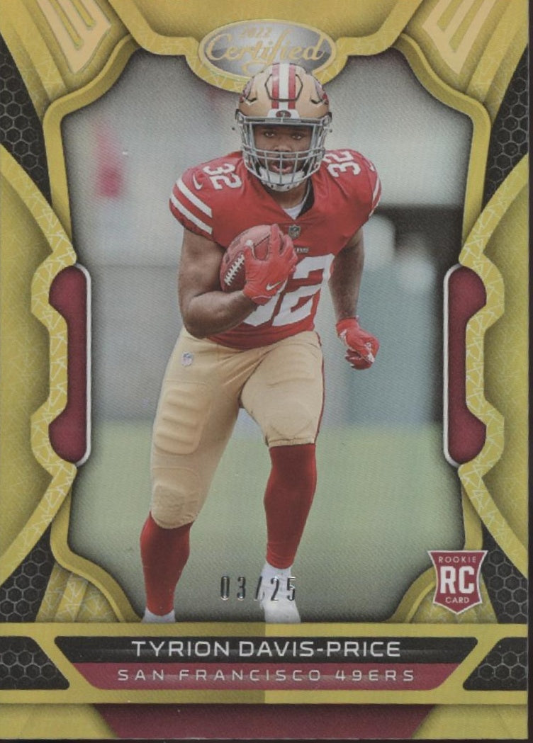 Tyrion Davis-Price 2022 Panini Certified Gold Mirror RC 03/25 #122