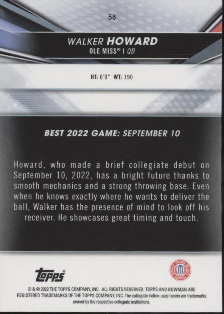 Walker Howard 2022 Bowman University Speckle Refractor #58