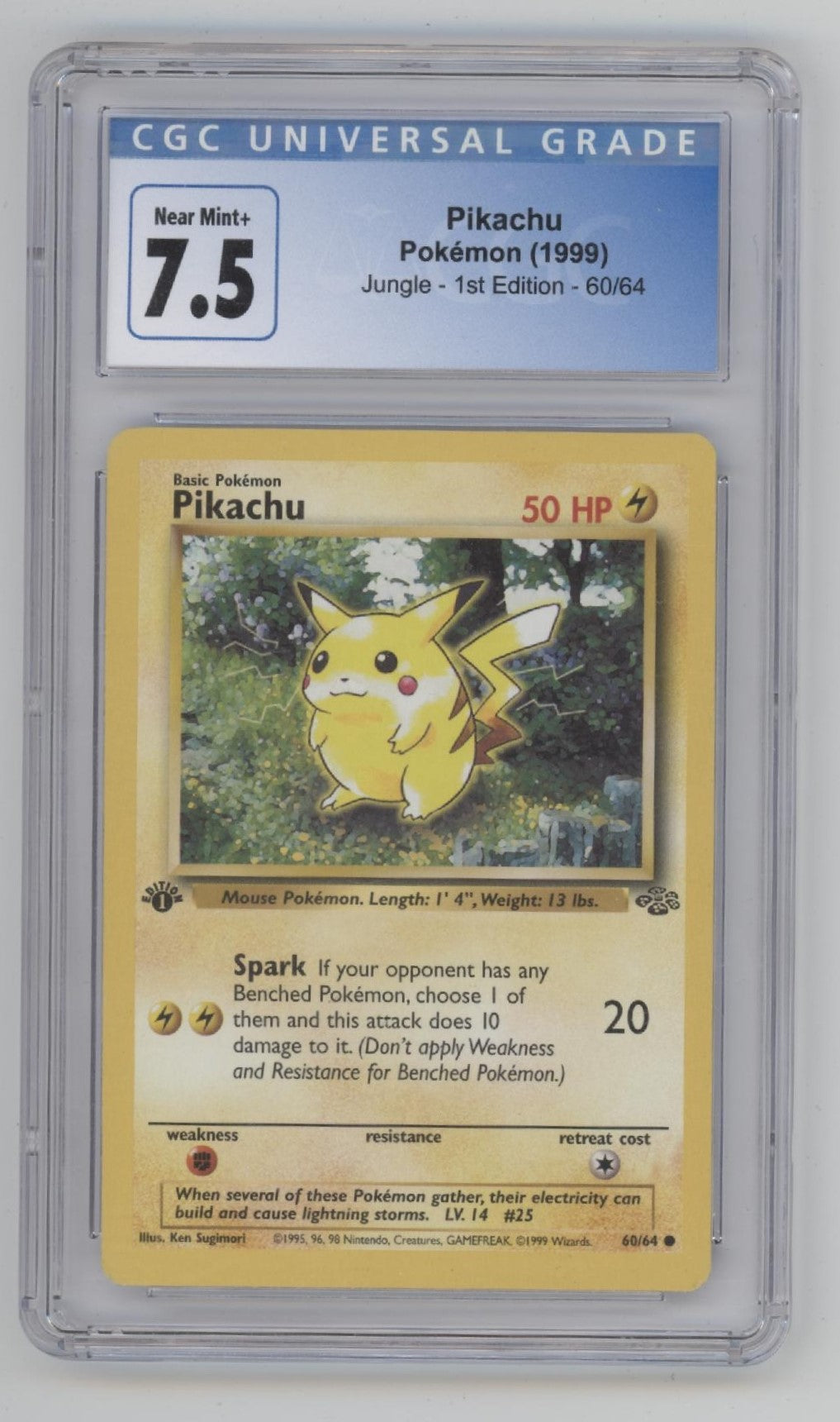 Pikachu Pokemon Jungle 1st Edition #60 CGC 7.5