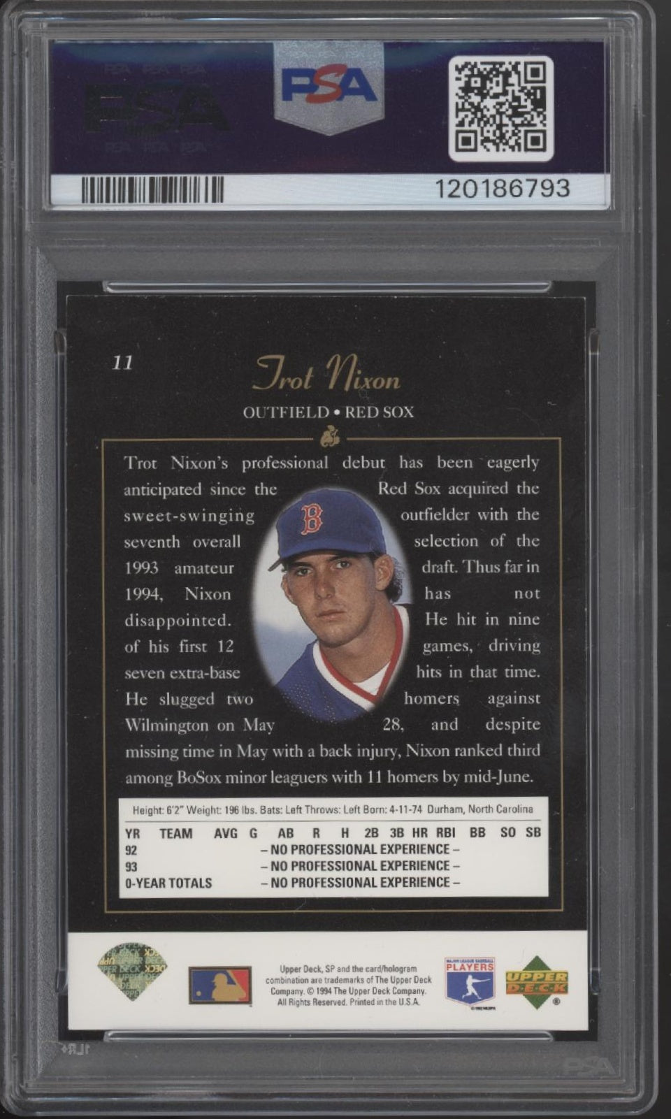 Trot Nixon 1994 Upper Deck SP Premier Prospects Foil #11 PSA 6