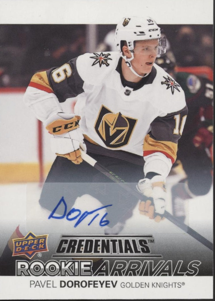 Pavel Dorofeyev 2021-22 Upper Deck Credentials Rookie Arrivals RC Auto #RA-24