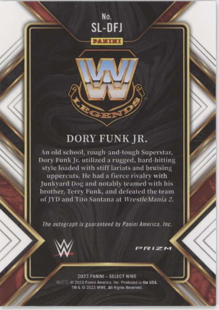 Dory Funk Jr. 2023 Panini Select Signature Selections Shock Prizm Auto #SL-DFJ