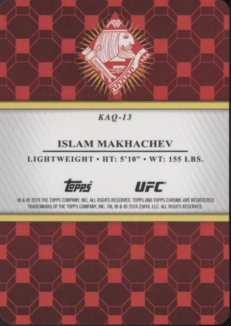 Islam Makhachev 2024 Topps Chrome Kings & Queens King of Diamonds Refractor