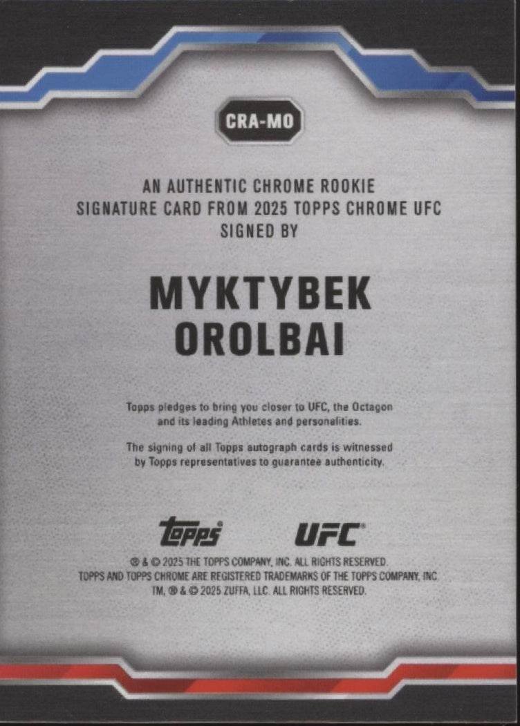 Myktybek Orolbai 2025 Topps Chrome Orange Refractor RC Auto 25/25 #CRA-MO