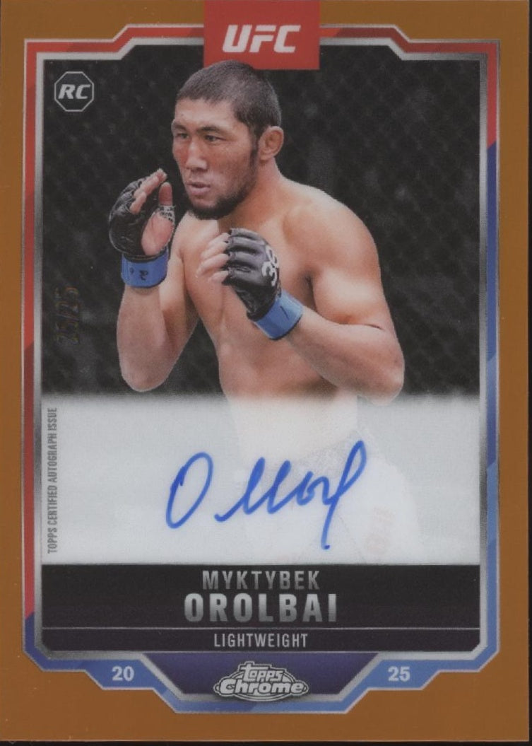 Myktybek Orolbai 2025 Topps Chrome Orange Refractor RC Auto 25/25 #CRA-MO