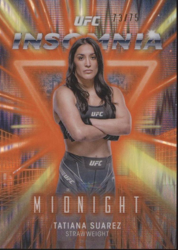 Tatiana Suarez 2025 Topps Midnight Insomnia Dusk Prizm 73/75 #IN-25
