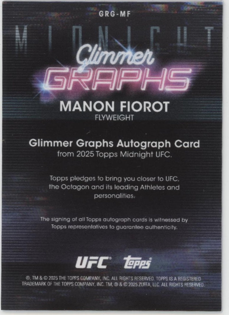 Manon Fiorot 2025 Topps Midnight Glimmer Graphs Auto #GRG-MF