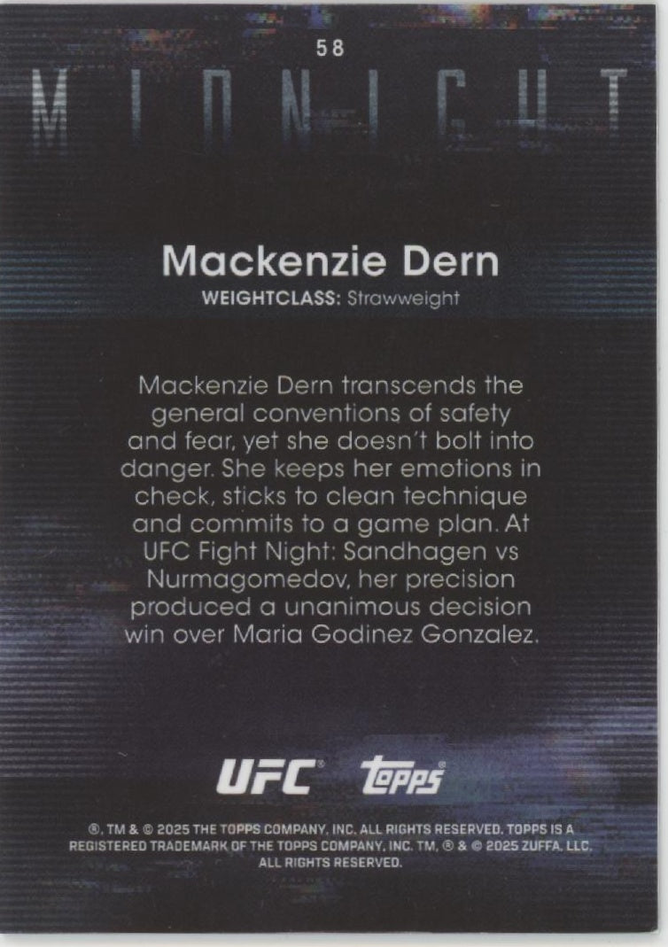 Mackenzie Dern 2025 Topps Midnight Morning Refractor 052/125 #58