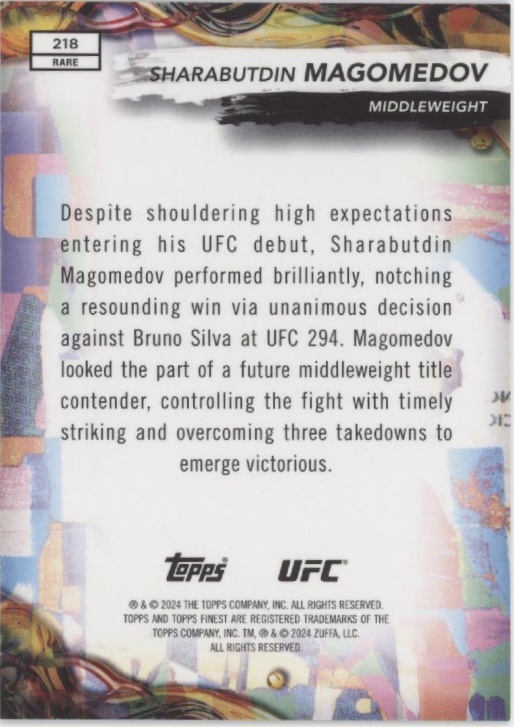 Sharabutdin Magomedov 2024 Topps Finest Gold Shimmer Refractor RC 36/39 #218