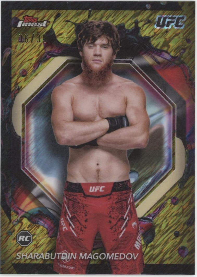 Sharabutdin Magomedov 2024 Topps Finest Gold Shimmer Refractor RC 36/39 #218