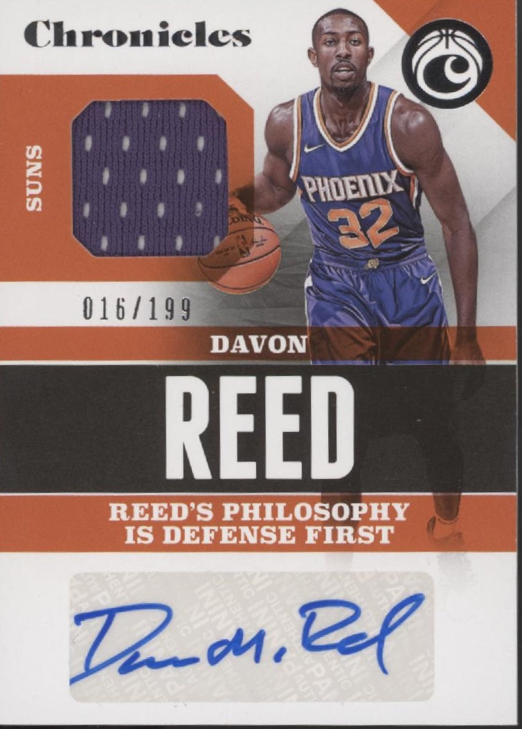 Davon Reed 2017-18 Panini Chronicles Swatch Auto 016/199#CSS-DRD