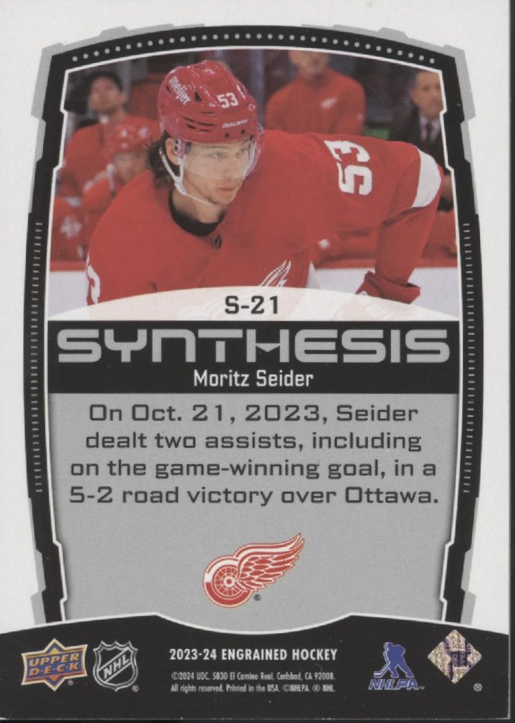 Moritz Seider 2023-24 Upper Deck Engrained Synthesis Green #S-21