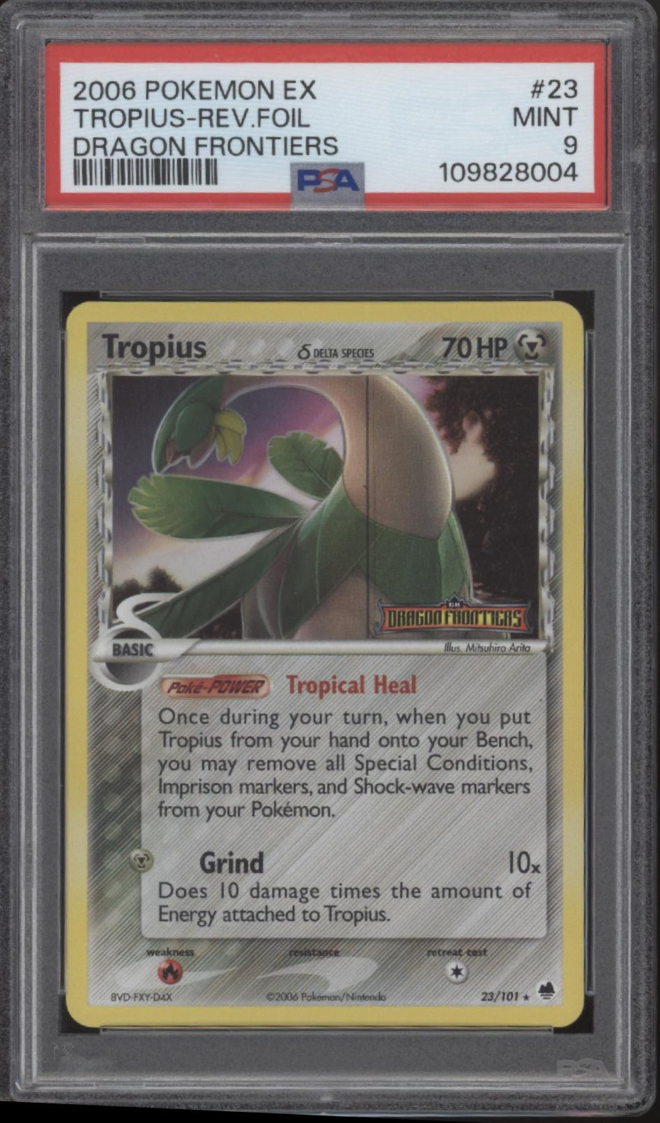 Tropius Pokemon Dragon Frontiers Reverse Foil #23 PSA 9