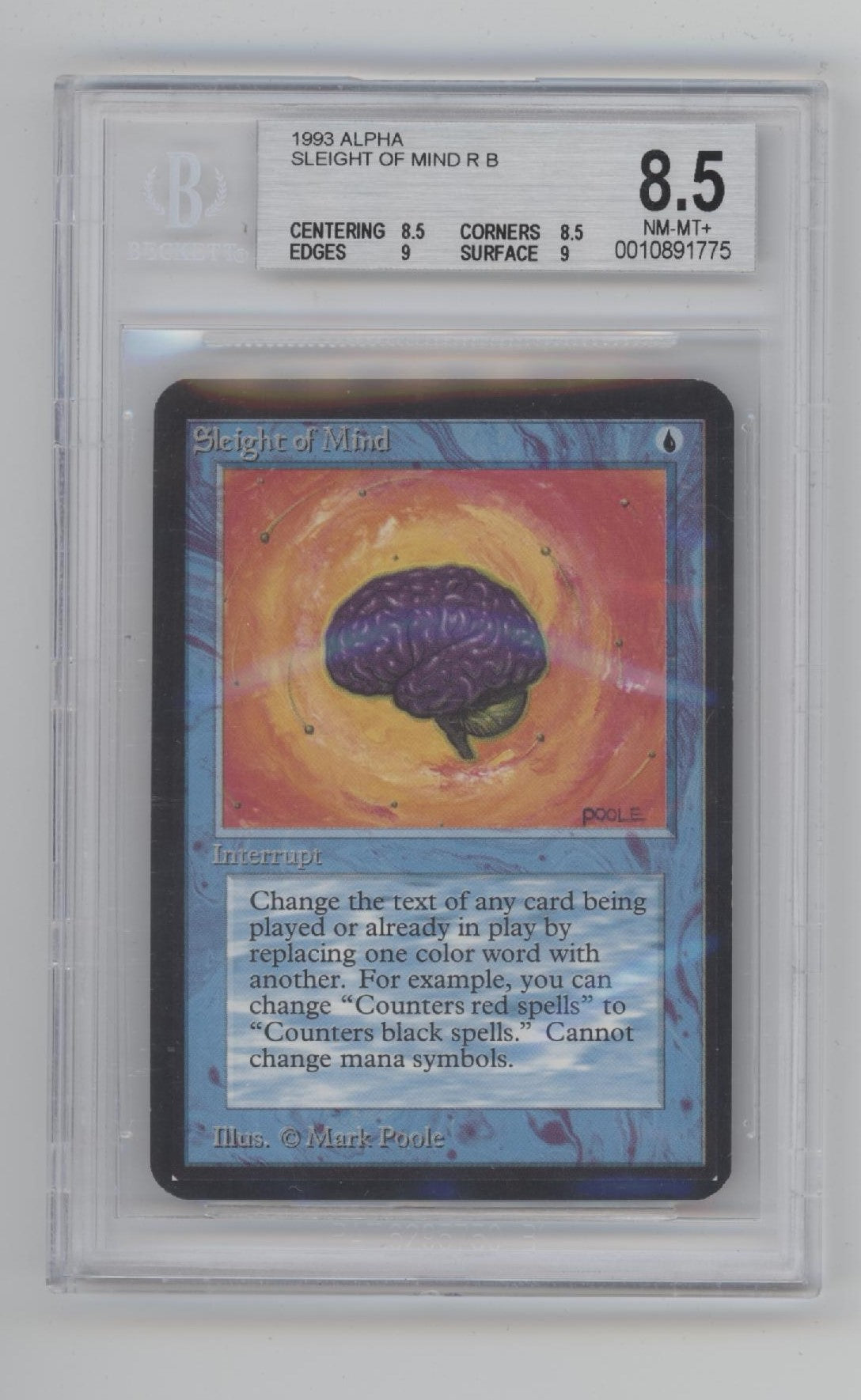 Sleight of Mind Magic the Gathering Alpha Beckett 8.5