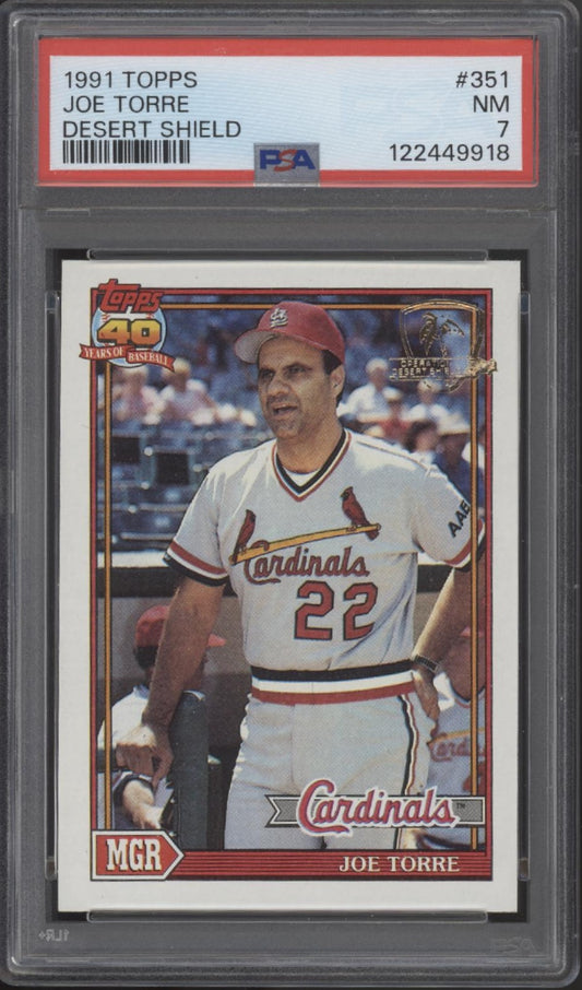 Joe Torre 1991 Topps Desert Shield #351 PSA 7