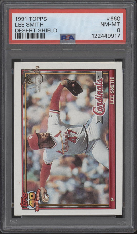Lee Smith 1991 Topps Desert Shield #660 PSA 8