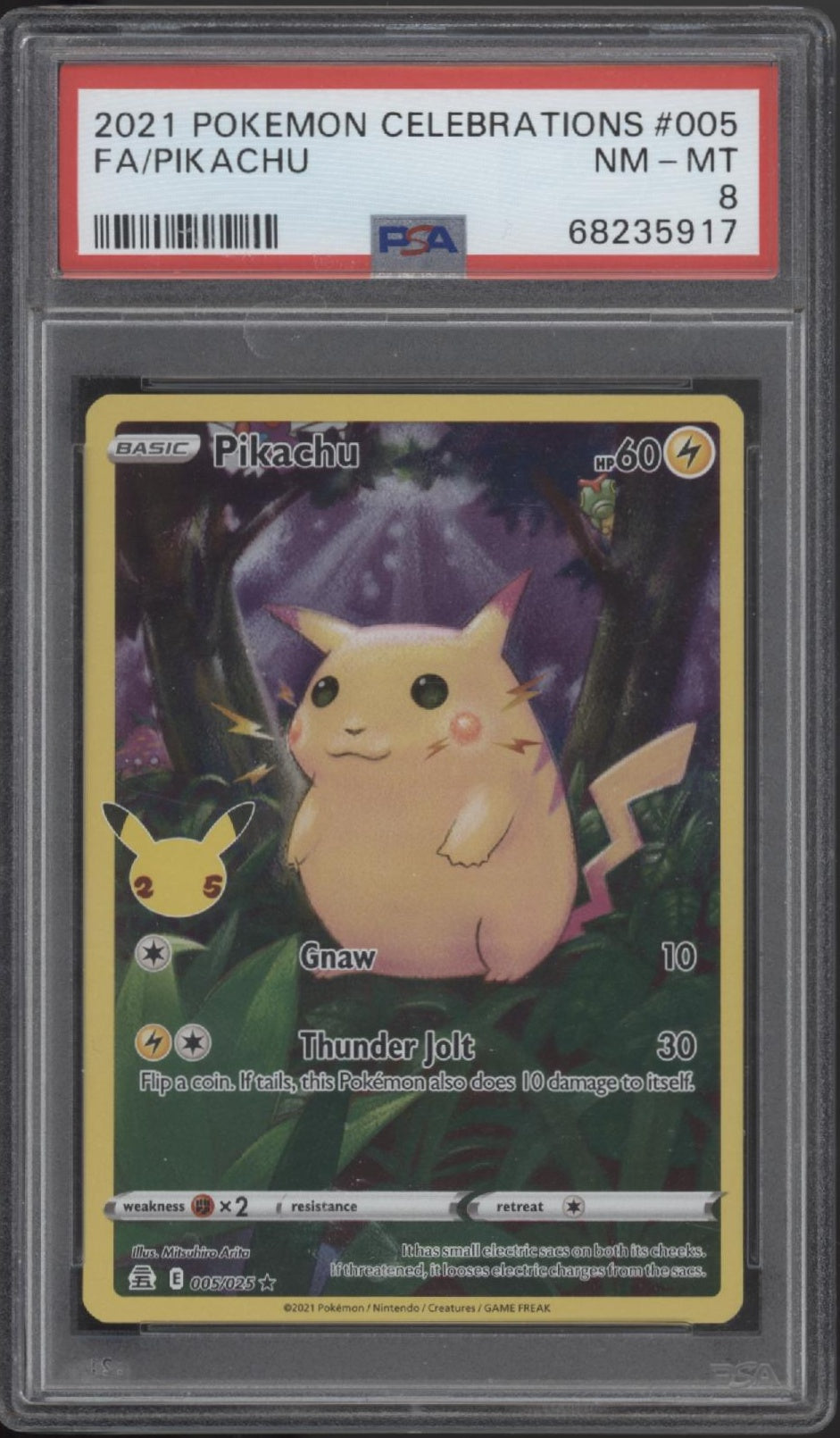 Pikachu Pokemon Celebrations Full Art #005 PSA 8
