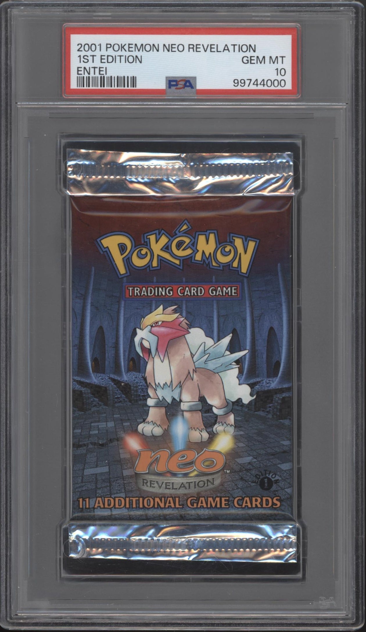Neo Revelation Pokemon 1st Edition Entei Booster Pack PSA 10