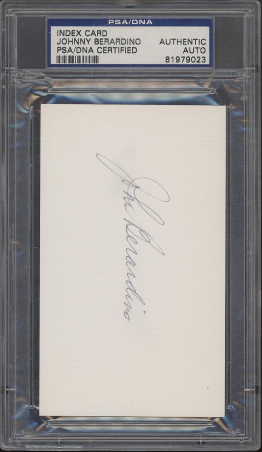 Johnny Berardino Index Card PSA / DNA Certified Authentic Auto