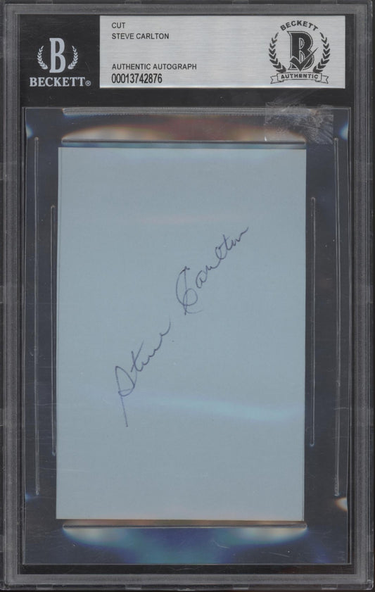 Steve Carlton Cut Beckett Authentic Autograph Blue