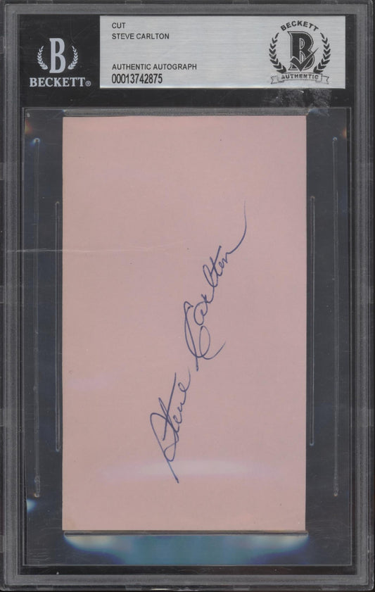 Steve Carlton Cut Beckett Authentic Autograph Red